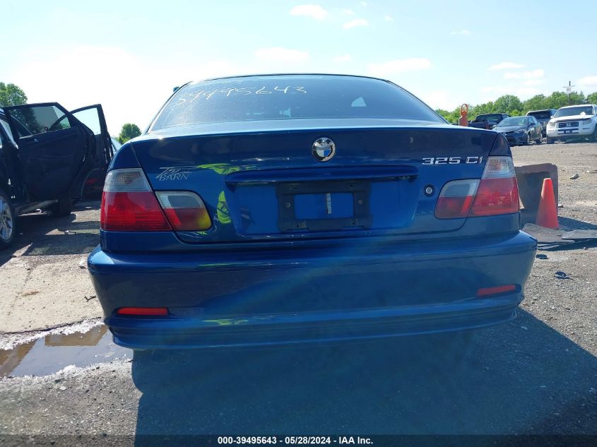 2003 BMW 325Ci VIN: WBABN33473PC99413 Lot: 39495643