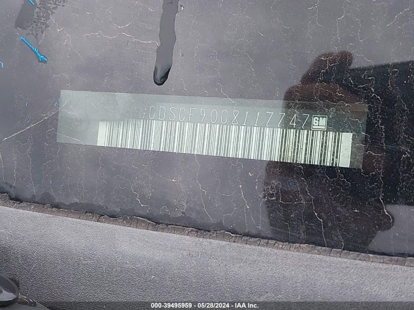 2012 Chevrolet Colorado 1Lt VIN: 1GCDSCF90C8117747 Lot: 39495959