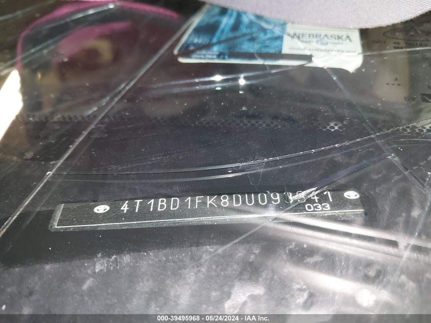 2013 Toyota Camry Hybrid Xle VIN: 4T1BD1FK8DU093341 Lot: 39495968