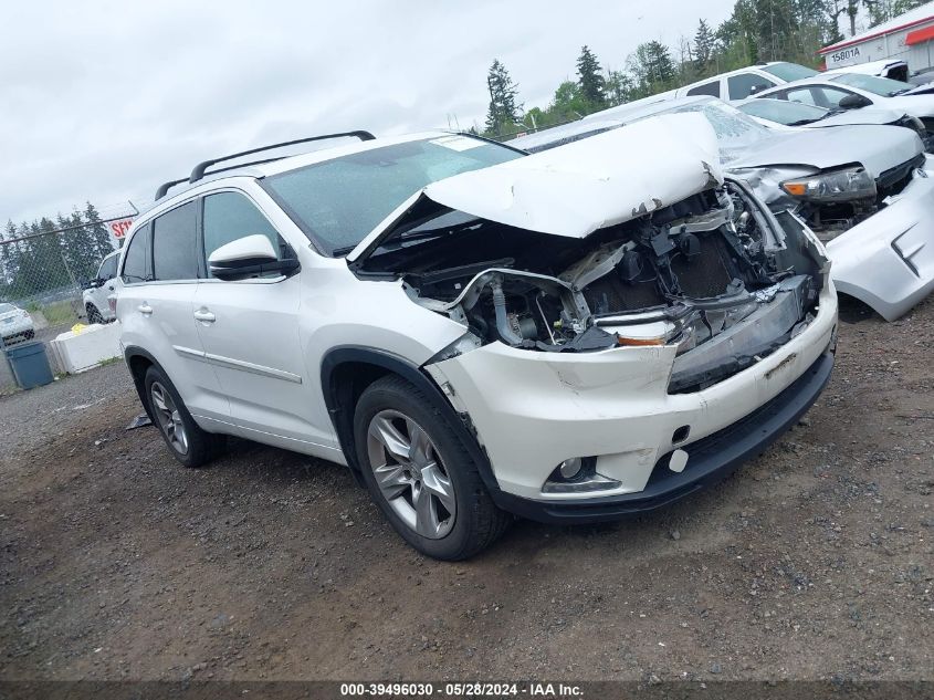 2015 Toyota Highlander Limited V6 VIN: 5TDDKRFH3FS205900 Lot: 39496030