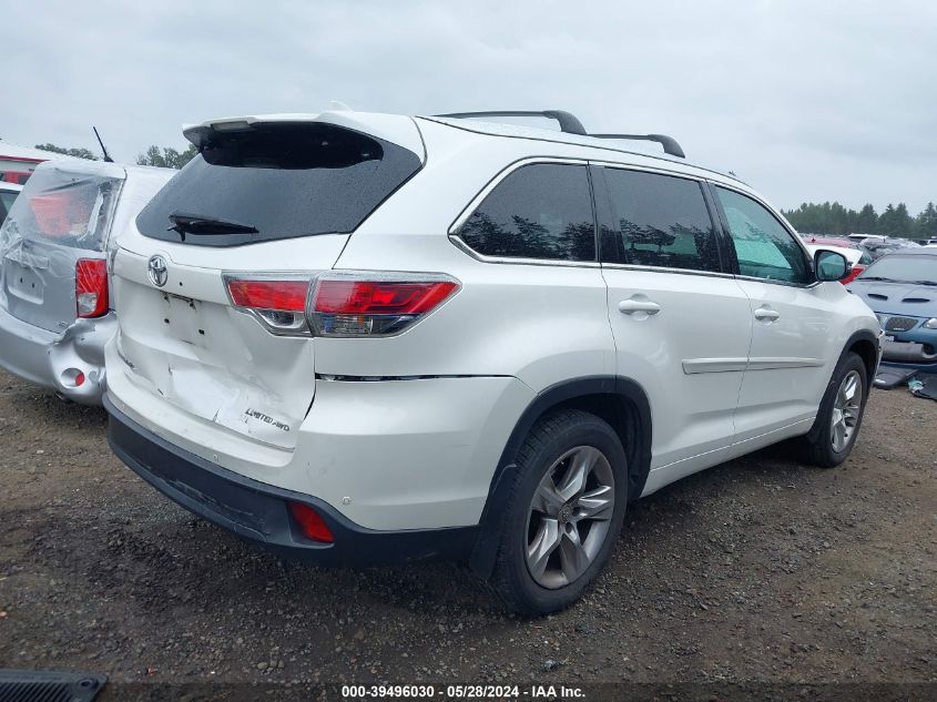 2015 Toyota Highlander Limited V6 VIN: 5TDDKRFH3FS205900 Lot: 39496030