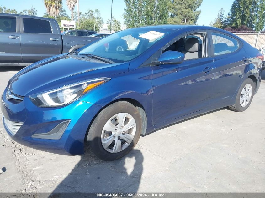 2016 Hyundai Elantra Se VIN: 5NPDH4AE3GH756804 Lot: 39496067