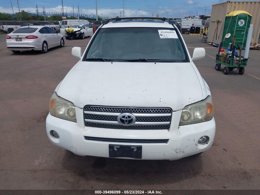 2006 Toyota Highlander Hybrid Limited V6/V6 VIN: JTEDW21A460001417 Lot: 39496099