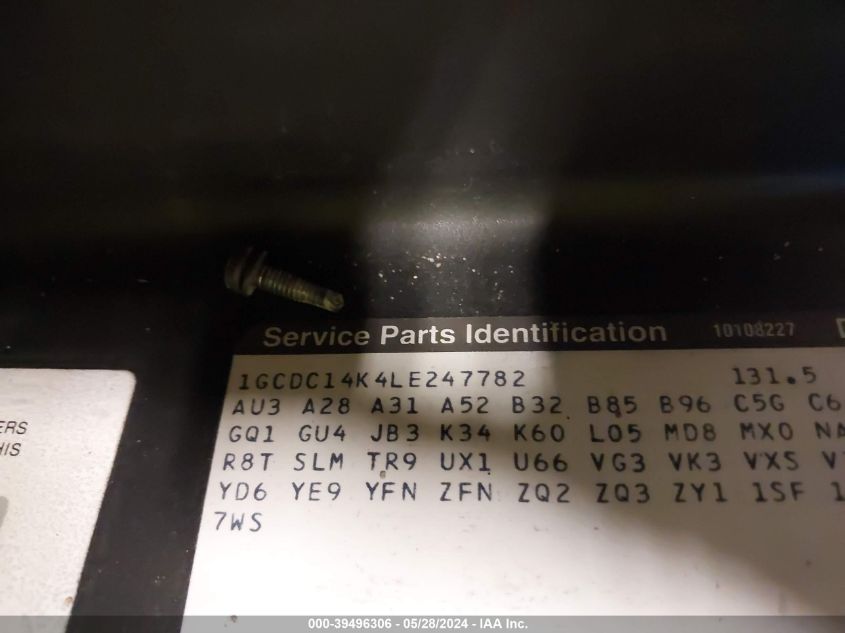 1990 Chevrolet Gmt-400 C1500 VIN: 1GCDC14K4LE247782 Lot: 39496306