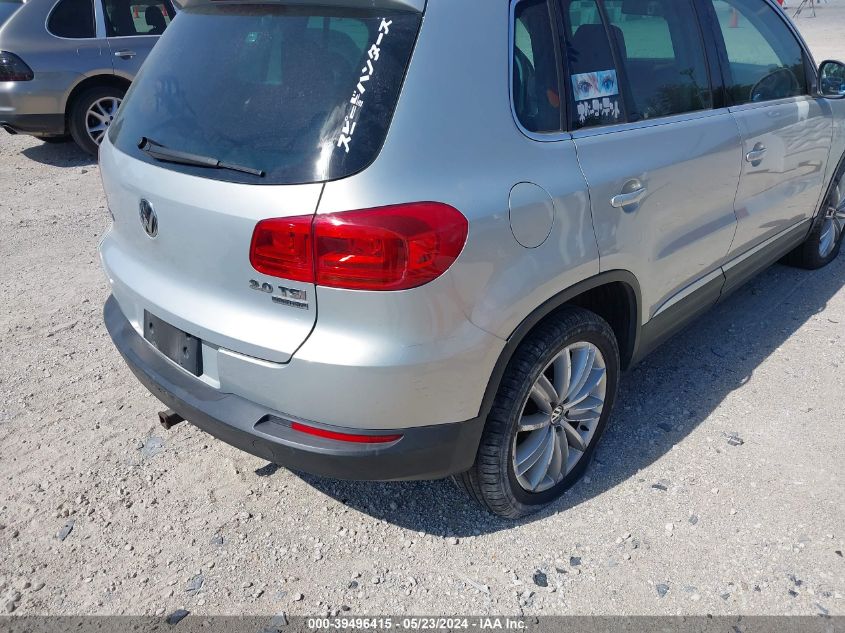 2012 Volkswagen Tiguan Se VIN: WVGBV7AX9CW538451 Lot: 39496415