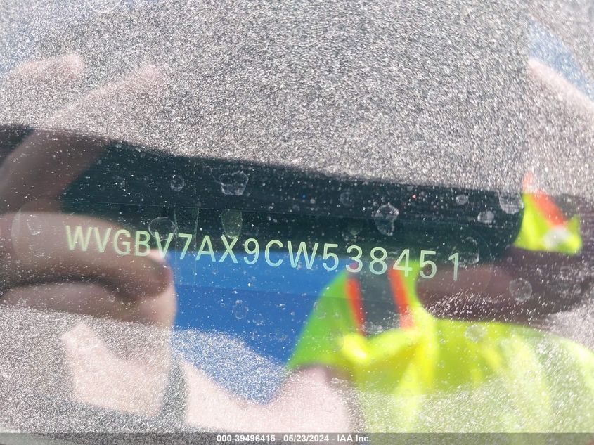 2012 Volkswagen Tiguan Se VIN: WVGBV7AX9CW538451 Lot: 39496415