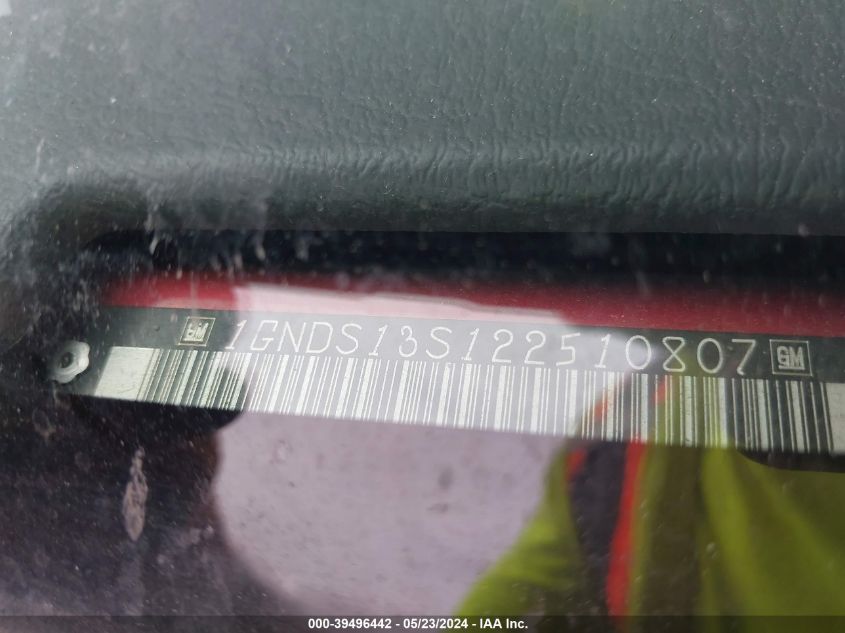 2002 Chevrolet Trailblazer Ltz VIN: 1GNDS13S122510807 Lot: 39496442