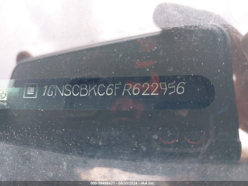 2015 Chevrolet Tahoe Lt VIN: 1GNSCBKC6FR622956 Lot: 39496621