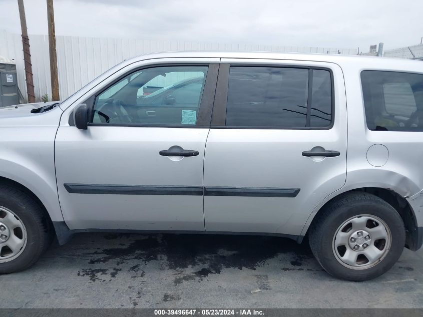 2014 Honda Pilot Lx VIN: 5FNYF3H20EB002056 Lot: 39496647