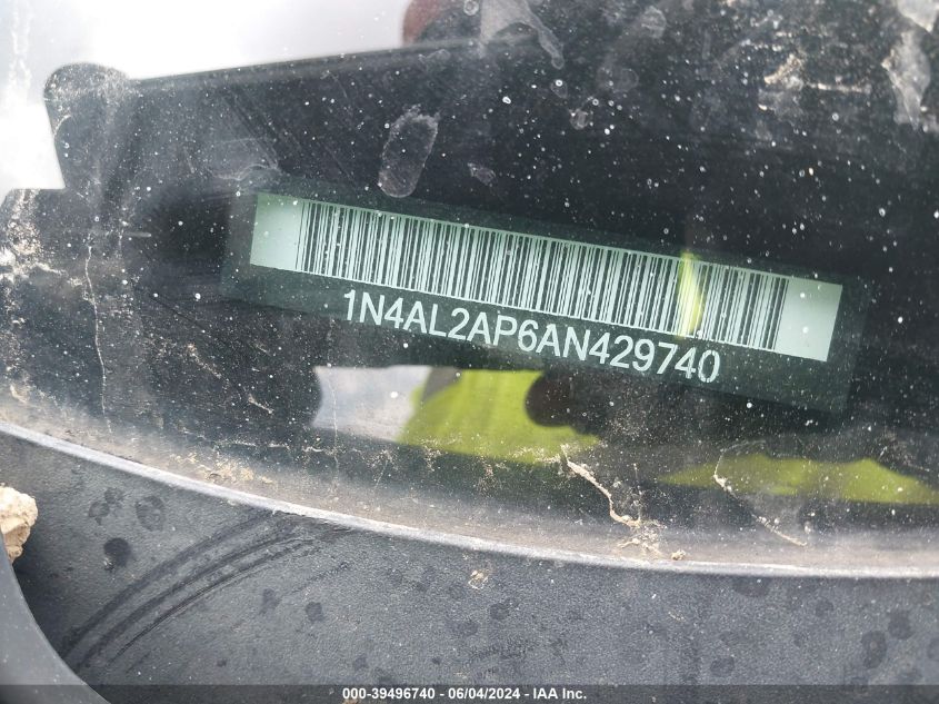 2010 Nissan Altima 2.5 S VIN: 1N4AL2AP6AN429740 Lot: 39496740