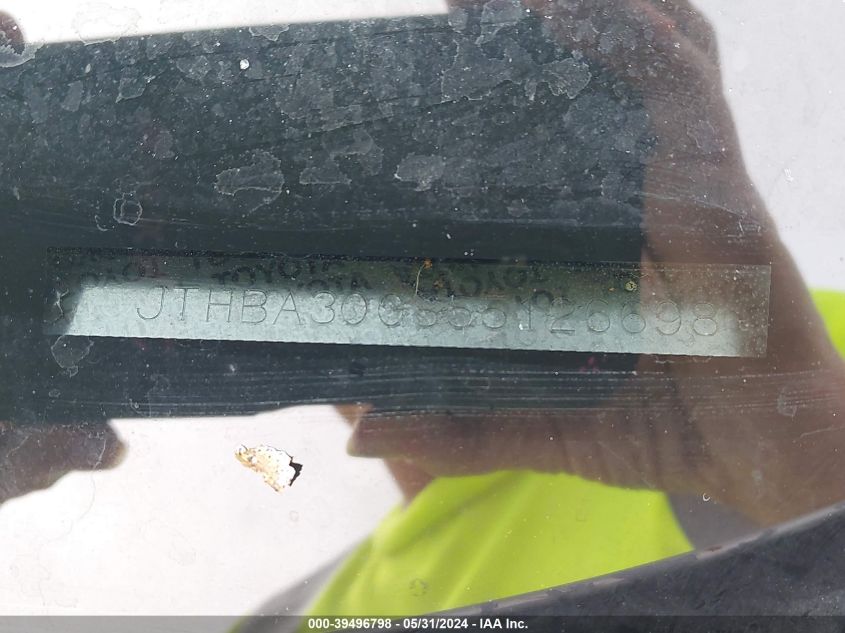 2005 Lexus Es 330 VIN: JTHBA30G855126698 Lot: 39496798