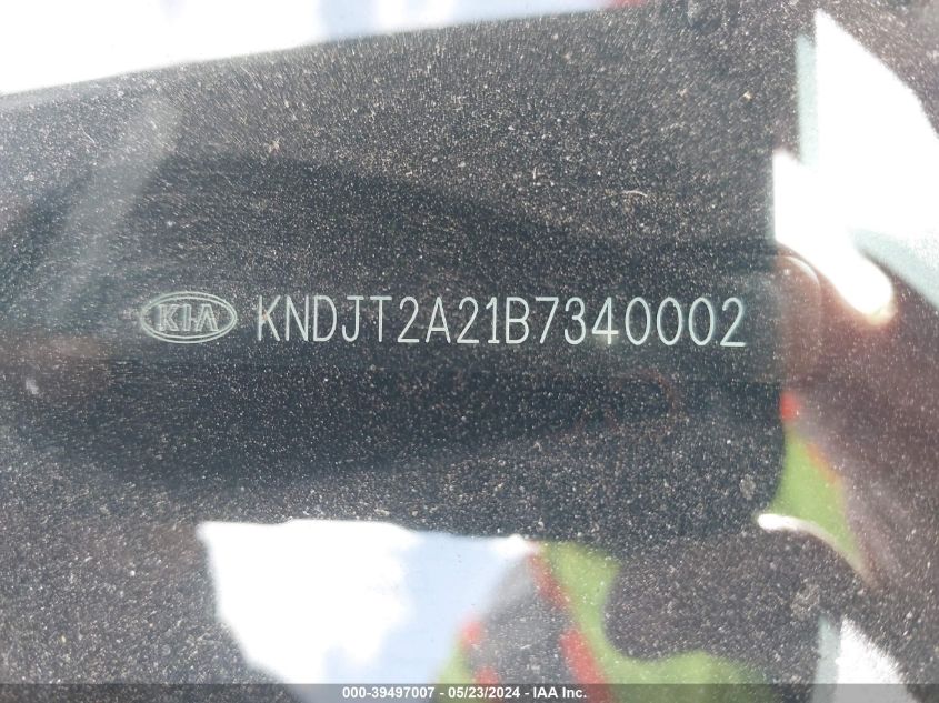 2011 Kia Soul + VIN: KNDJT2A21B7340002 Lot: 39497007