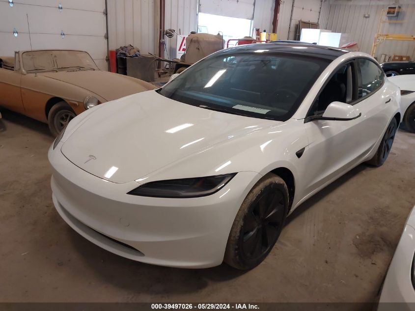 2024 Tesla Model 3 Rear-Wheel Drive VIN: 5YJ3E1EA8RF743333 Lot: 39497026