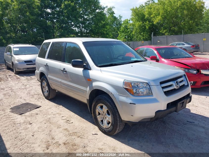 2007 Honda Pilot Lx VIN: 5FNYF18167B021483 Lot: 39497232