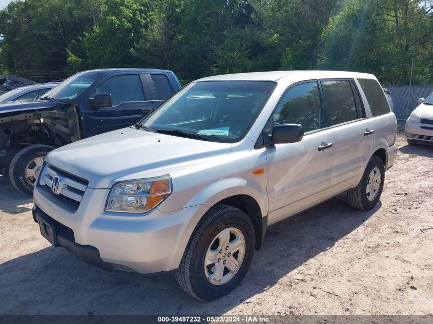 2007 Honda Pilot Lx VIN: 5FNYF18167B021483 Lot: 39497232