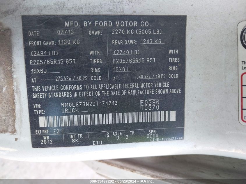 2013 FORD TRANSIT CONNECT XLT - NM0LS7BN2DT174212