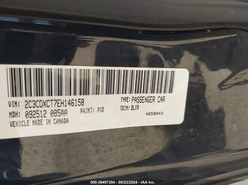 2014 Dodge Charger R/T Plus VIN: 2C3CDXCT7EH146158 Lot: 39497354