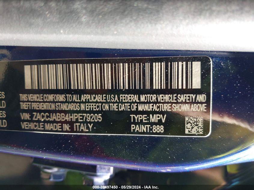 2017 JEEP RENEGADE LATITUDE FWD - ZACCJABB4HPE79205