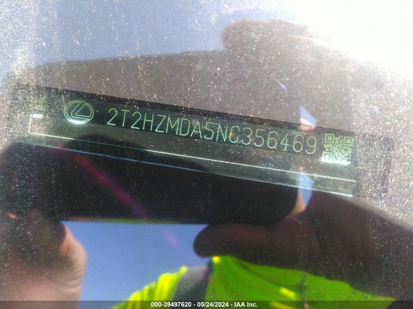 2022 Lexus Rx 350 VIN: 2T2HZMDA5NC356469 Lot: 39497620