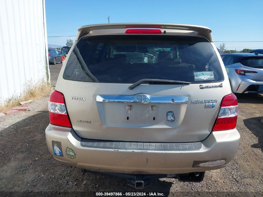 2007 Toyota Highlander Hybrid Limited V6 VIN: JTEEW21A870043465 Lot: 39497866