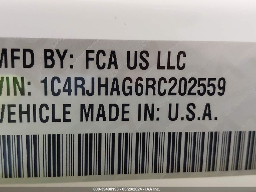 2024 Jeep Grand Cherokee Laredo 4X4 VIN: 1C4RJHAG6RC202559 Lot: 39498193