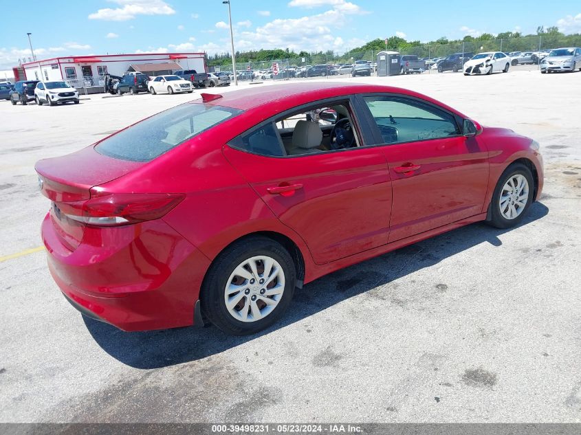 2017 Hyundai Elantra Se VIN: KMHD74LF4HU423250 Lot: 39498231