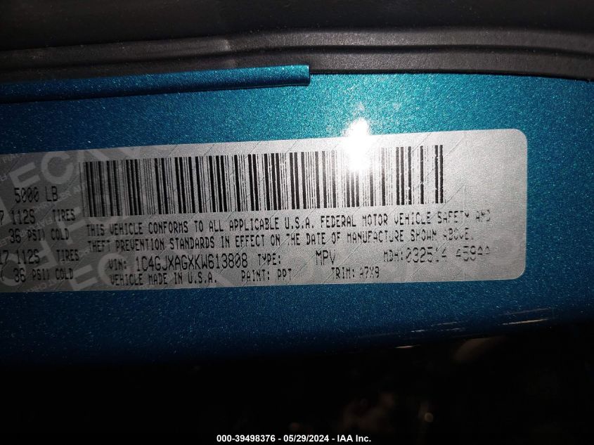 2019 Jeep Wrangler Sport S 4X4 VIN: 1C4GJXAGXKW613808 Lot: 39498376