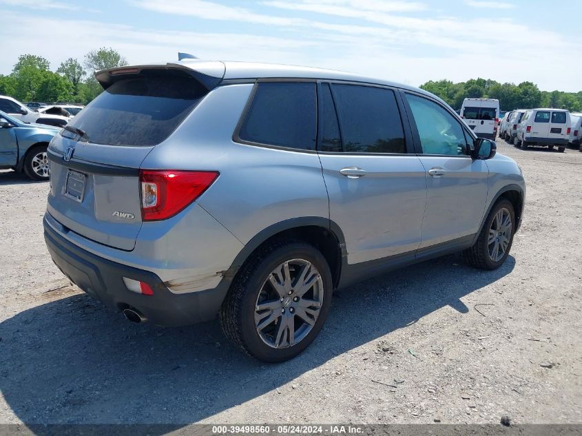 2019 Honda Passport Ex-L VIN: 5FNYF8H57KB026910 Lot: 39498560