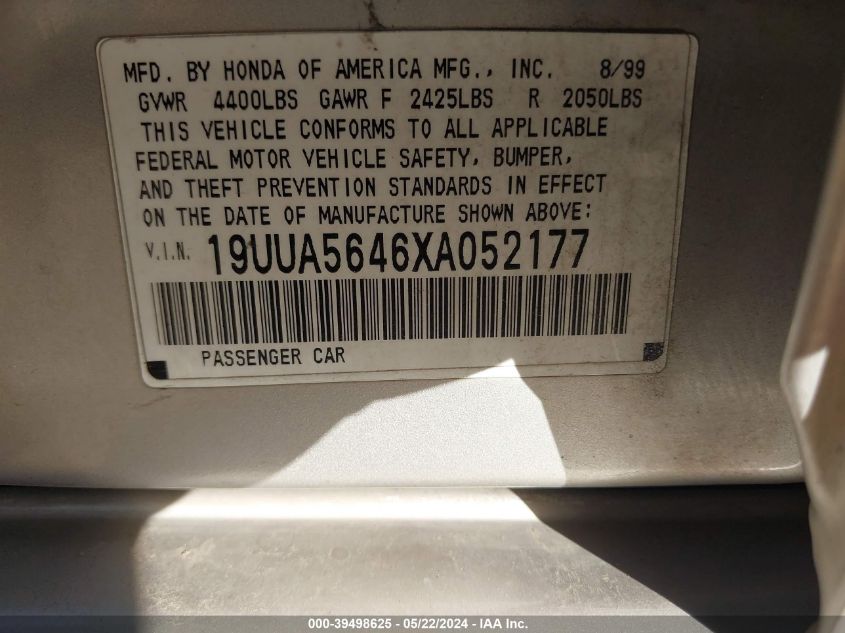 19UUA5646XA052177 1999 Acura Tl 3.2