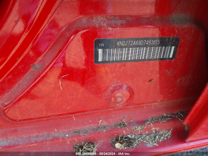 2013 Kia Soul + VIN: KNDJT2A69D7493815 Lot: 39498846