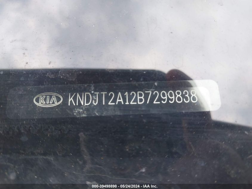 2011 Kia Soul VIN: KNDJT2A12B7299838 Lot: 39498898