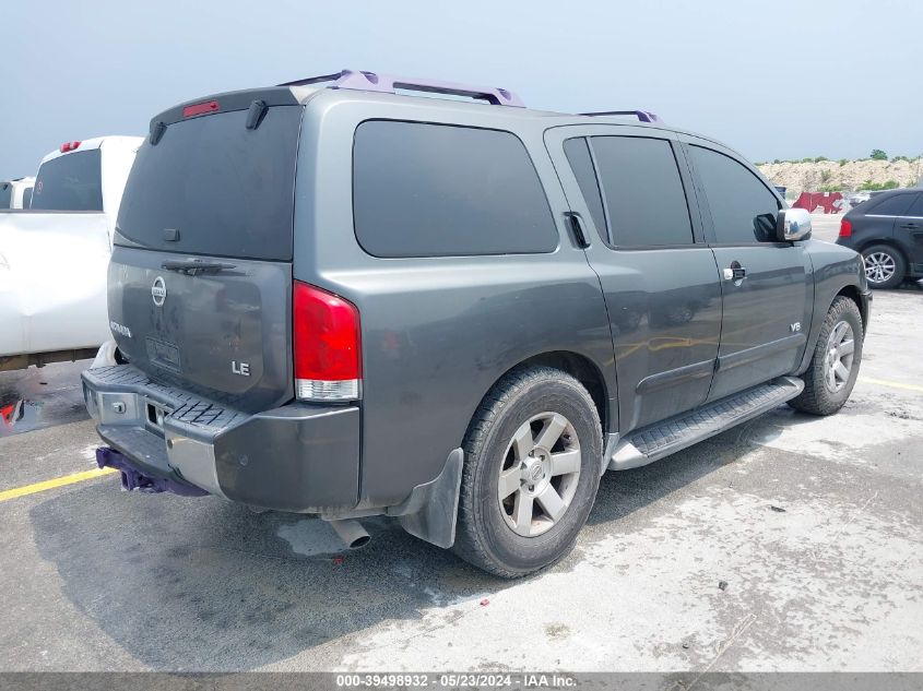 2005 Nissan Armada Le VIN: 5N1AA08A95N706307 Lot: 39498932