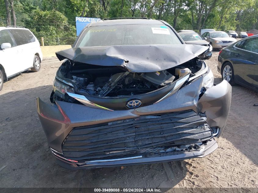 2022 Toyota Sienna Xle VIN: 5TDJRKEC3NS116810 Lot: 39499088