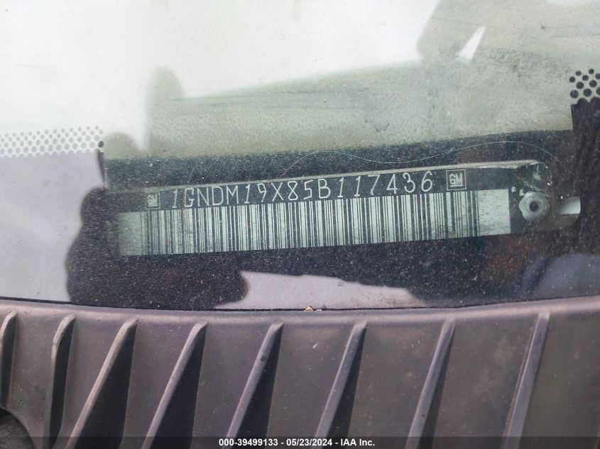 2005 Chevrolet Astro VIN: 1GNDM19X85B117436 Lot: 39499133