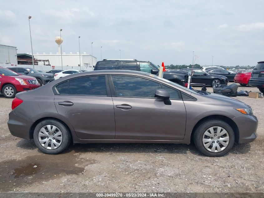 2012 Honda Civic Lx VIN: 2HGFB2F55CH602591 Lot: 39499270