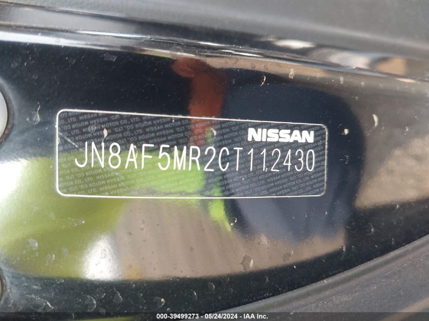 2012 Nissan Juke Sv VIN: JN8AF5MR2CT112430 Lot: 39499273