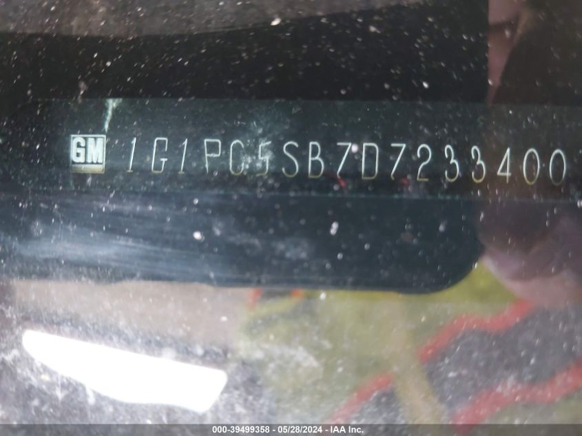 1G1PC5SB7D7233400 2013 Chevrolet Cruze 1Lt Auto