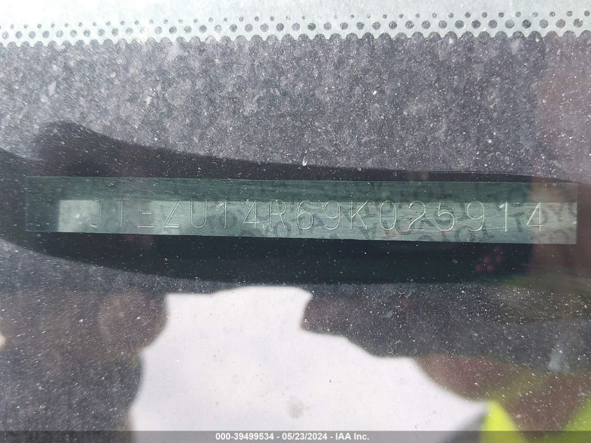 2009 Toyota 4Runner Sr5 V6 VIN: JTEZU14R69K025914 Lot: 39499534