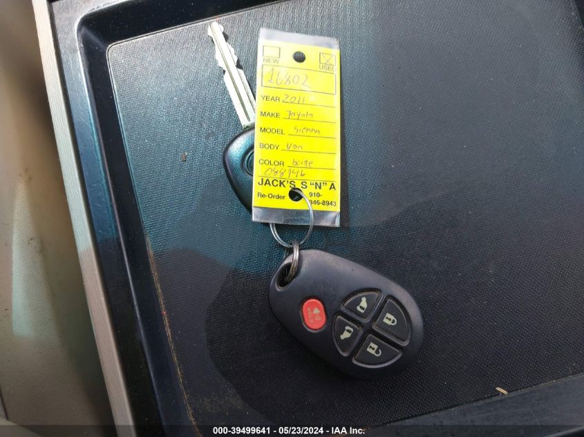 2011 Toyota Sienna Le V6 VIN: 5TDKK3DC2BS088946 Lot: 39499641