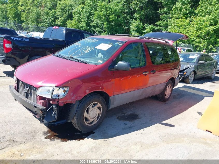 2000 Toyota Sienna Le VIN: 4T3ZF13C0YU207576 Lot: 39499758