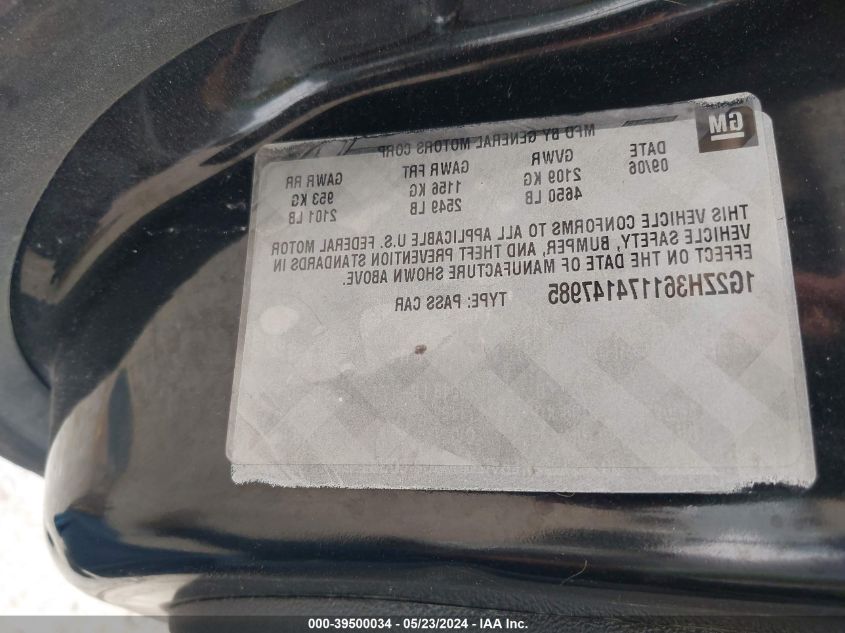 2007 Pontiac G6 Gt VIN: 1G2ZH361174147985 Lot: 39500034