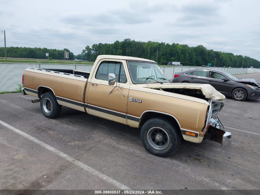 1987 Dodge D-Series D150 VIN: 1B7FD14T5HS358588 Lot: 39500037