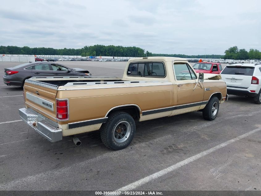 1987 Dodge D-Series D150 VIN: 1B7FD14T5HS358588 Lot: 39500037