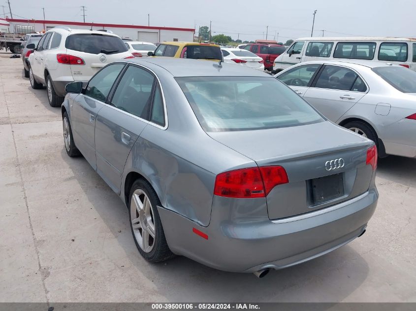 2008 Audi A4 2.0T VIN: WAUAF78E28A060439 Lot: 39500106