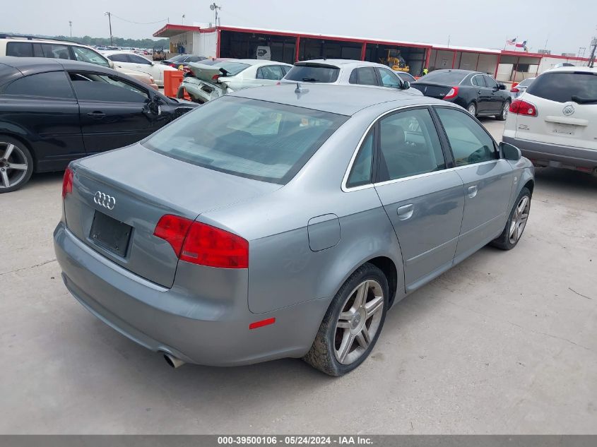 2008 Audi A4 2.0T VIN: WAUAF78E28A060439 Lot: 39500106