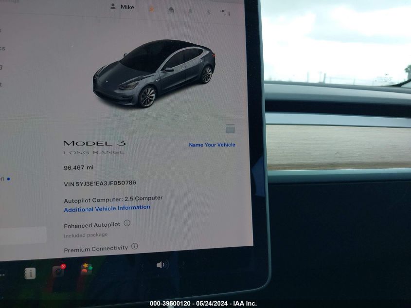 5YJ3E1EA3JF050786 2018 Tesla Model 3 Long Range/Mid Range