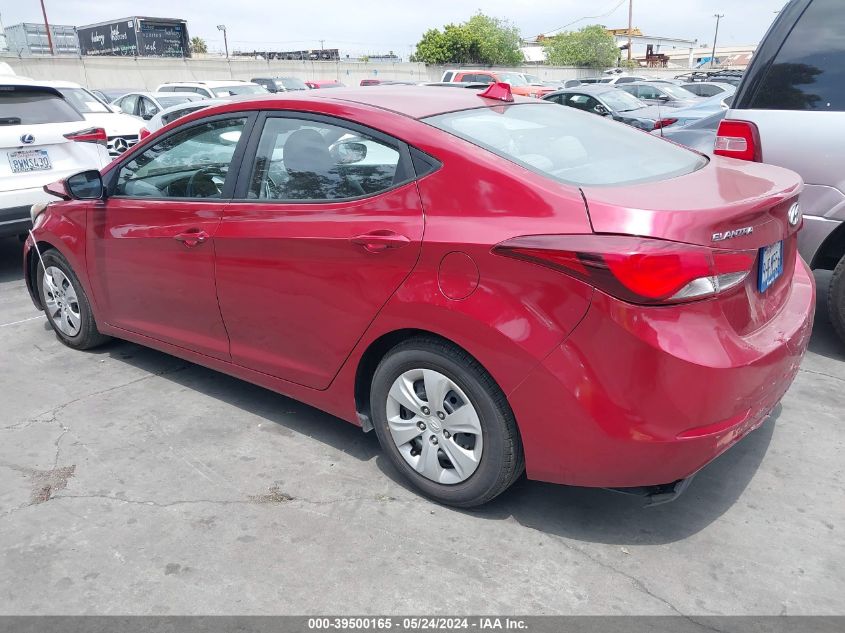 2016 Hyundai Elantra Se VIN: 5NPDH4AE7GH724163 Lot: 39500165