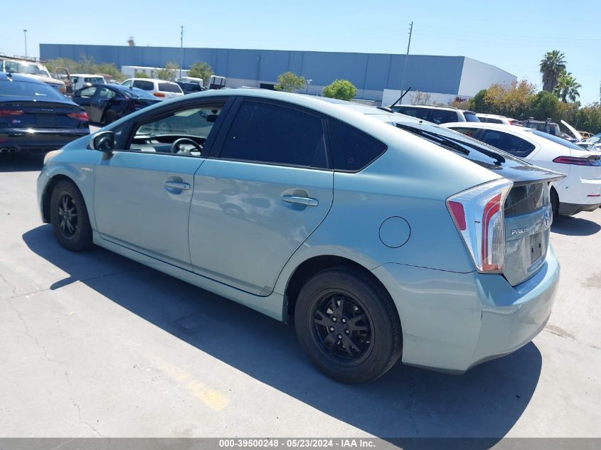 2013 Toyota Prius Three VIN: JTDKN3DU6D5607537 Lot: 39500248