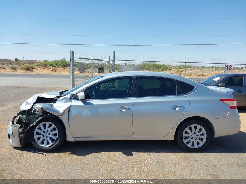 2014 Nissan Sentra Sv VIN: 1N4AB7AP0EN854599 Lot: 39500278