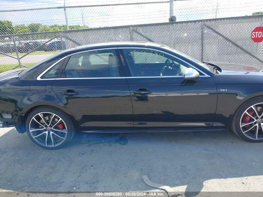 2018 Audi S4 3.0T Premium Plus VIN: WAUC4AF4XJA001277 Lot: 39500280